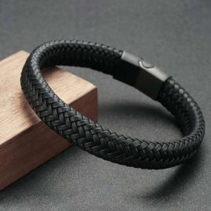 Brins bracelet magnétique en cuir PU noir