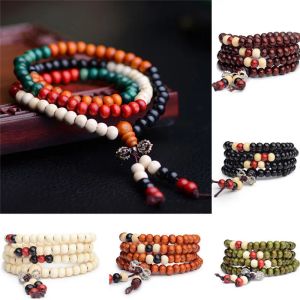 Brins bouddhiste 108 Bracelets de prière mala 8 mm Bouddhisme tibétain mala sandale perles de prière femme
