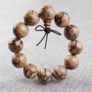 Hilos budistas budistas tibetanas cuentas de brazalete de brazalete muñeca adorno de madera natural buddha beads hombres joyería religión encanto budista tíbet