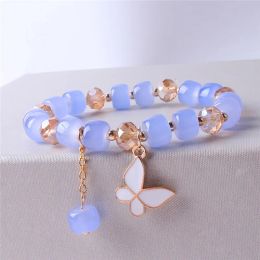 STRANDS Candy Gum Butterfly Crystals Women Bracelet Chains For Girls Friends Student Daisy Beads armbanden Aesthetische charme Y2K sieraden