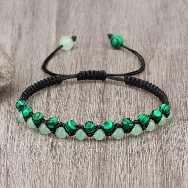 Brands Charm 4 mm perles bracelets Bangles Double Rows Tiger Eye Stone Black Lava Malachite Treded Corde Chains For Women Men Cadeaux