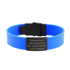 Brins enfants enfants sos id de sécurité bracelet de sécurité noire personnalisé bébé enfant anti-bracelet perdu