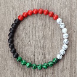 STRANDS Classic Natural Stone Palestina Flag Bracelet Men Women National Flag kralen Bracelet Christmas Gebed kralen Bedene sieraden Geschenk