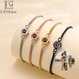 Brins ethshine personnalisé Circle Photo bracelet PHOTO PHOTO PHOTO PHOTO BRACKET COUPLE Bracelets Bijoux commémoratifs Gift pour les femmes