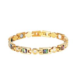 Brins de bijoux en bonne santé européens aimant en acier en titane pur Bracelet de chaîne de coquille nature germanium pour les femmes