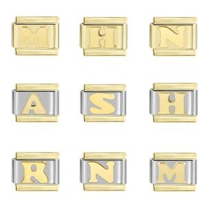 STRANDS Fashion 26 Letters az Italiaanse links kralen passen 9 mm bedelarmband Des Hand Making Diy sieraden Verjaardagsgeschenken Groothandel