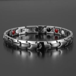 Brins Fashion Elegant Health Bracetic Bracelet Women's Silver Color Magnet Germanium Care Bracelet Bijoux