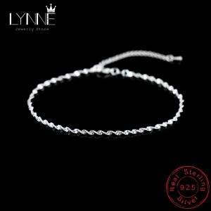 Strands Fashion Twisted Weave Chain for Women Anklet Hot Sale 925 Sterling Silver Anklets Pulsera para mujeres Joyería de pie de pie a pie