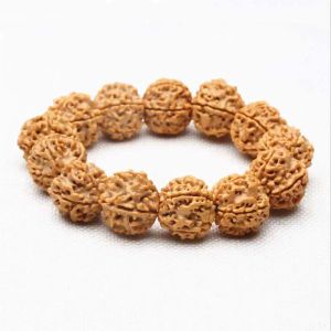 Brins cinq têtes Big Rudraksha Bodhi Beads Bracelets pour l'homme des perles de prière bouddhiste tibétaine Hand mala Bro853