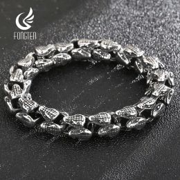 Brins Fongten 22 cm bracelet masculin bracelet en acier inoxydable Bracelet de chaîne de serpent pour hommes
