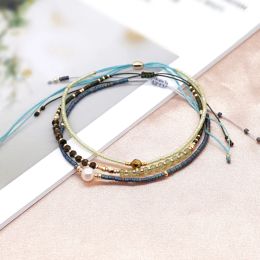 Brins go2boho 3pcs / lot miyuki graine perle simple bracelet set ins mode bijoux natural stone perle daity bracelets for women