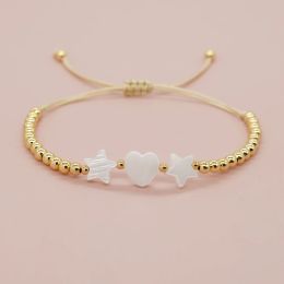 Brins go2boho nouveau dans Shell Heart Star Accessoires Gold plaque d'amitié Bracelet Bracelet Bijoux de mode minimaliste Gift pour elle