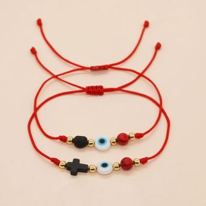 Brins go2boho bracelet d'amitié à cordes rouges pour femmes hommes gamin familiale conception de cadeaux mal œil crose accessoires lukcy bijoux