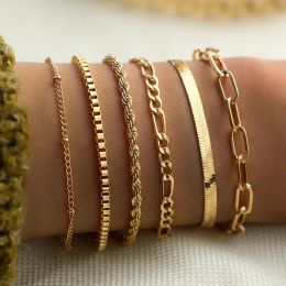 Strands Gold Color Snake Chain Brailet For Women Minimalista Twisted Rope Bangle Girl Fashion Party Accesorios