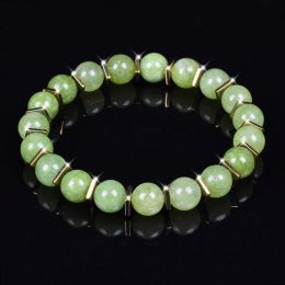 STRANDS GROEN JADES BRACKET MANNEN VROUWEN Geld Attractie Lucky armbanden Elastische lijn Natuurlijke stenen kralen genezende kristallen sieraden geschenken