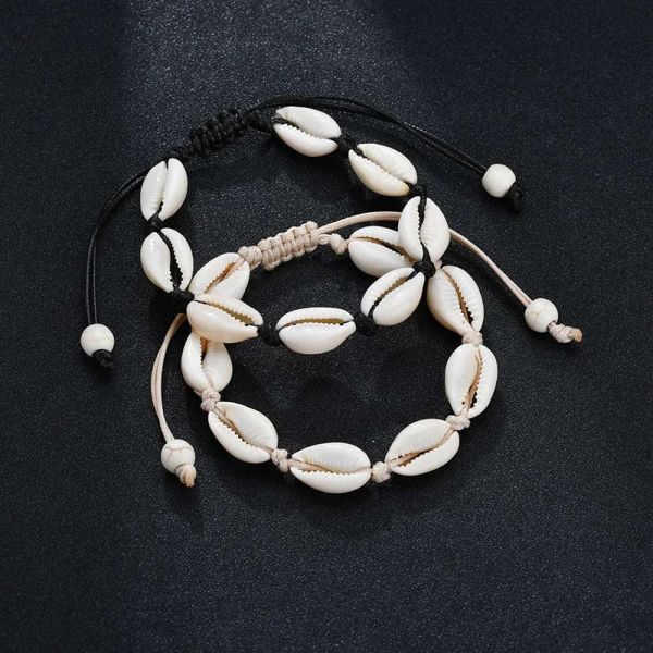 Brins bracelets de charme de coquille de mer faits à la main pour les femmes Bohemian plage coquille coquille chaînes de corde à cordes