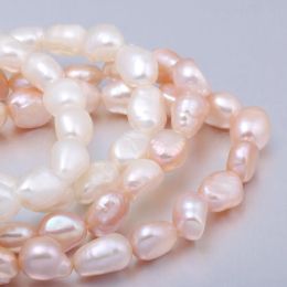 Strands Alta calidad de 89 mm Pulseras de perlas de agua dulce Pulsera de perlas naturales para mujeres Perrilaje de perlas Pulseras