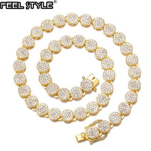 STRANDS HIP HOP 10MM Ronde Cuban Link Chain Sparkling Ice AAA+Strijnwaardigheid ketting Bracelet Mens Sieraden Mode ketting cadeau 240424