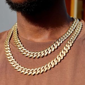 Strengen Hip Hop 14mm Ruit Cubaanse Link Chain Kettingen voor Mannen Vrouwen 14 k Vergulde Chunky Metalen geschenken Sieraden Dropshipping 230613