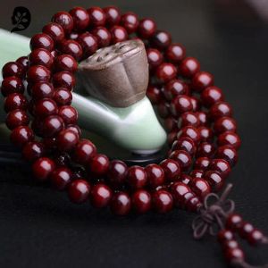 STRANDS Hot Sale 108 kralen 6mm Natuurlijk Sandelhout Wood Gebed Bead unisex mannen armbanden armbanden sieraden kraal rozenkrans hangend decor