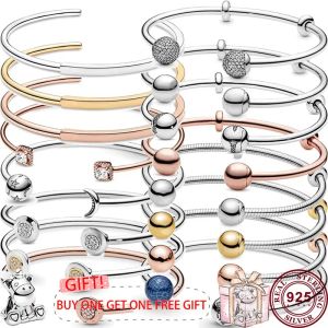 Brins à chaud vendant 925 argent classique étincelante étoile lune moon serpent de bracelet ouvert de bracelet à signe bricolage bijou de bricolage