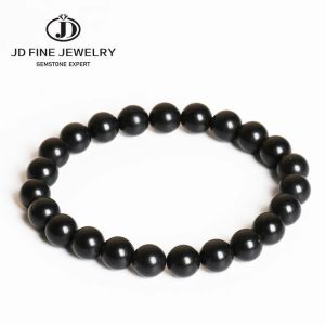 Brins jd noire noire shungite magnétique graphite bracelet perlé femmes hommes minéraux de santé minéraux bracelets bijoux de méditation guérison