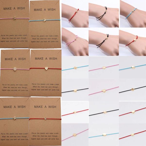 Les brins font un bracelet de souhait pour les femmes bracelet de corde rouge simple