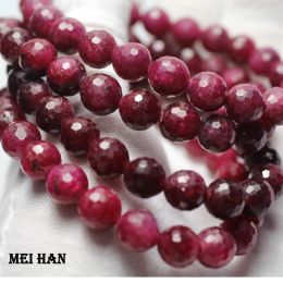 Strands Meihan Natural AAA Ruby Faced Beeds Loose Beads Pulsera de piedra Hot Venta de Sección para hacer bricolaje judío