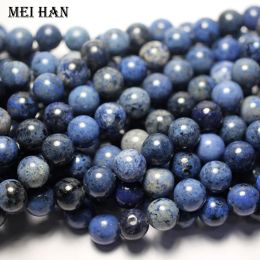 STRANDS MEIHAN Groothandel Natuurlijke Dumortieriet 6mm 8mm 10 mm 12 mm Gladde ronde Ronde losse kralen voor sieraden Maken Design Diy armband ketting