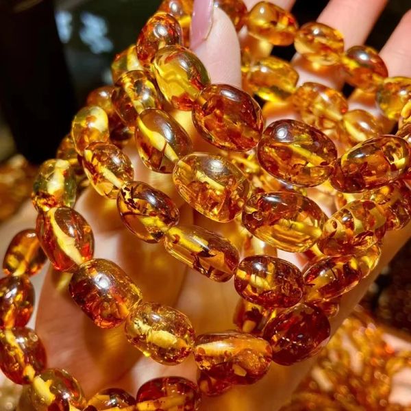 Brins meihan en gros naturel top the piebald ambre rock rock pierre lâche perles bracelet pour les bijoux faisant un cadeau de design bricolage