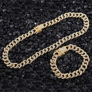 Stands Men Femmes Hip Hop Iced Out Bling Chain Chain Collier 13 mm Miami Cuban Chains Colliers Hiphop Bijoux Fashion Charm 230613