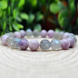 Brins MG1803 8 mm Bracelet de lépidolite Argentine de grade Naturel 3A