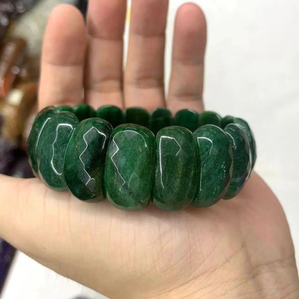 Brins Natural African Jade Stone Beads Bracelet Bracelet Gemstone Jewelry Bangle For Women for Men For Gift Wholesale!