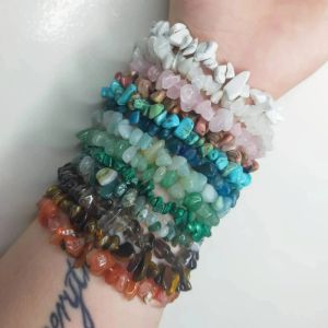 STRANDS NATUURLIJKE KRYSTAL GEMSTESTELLINGEN Onregelmatige Energie Stone Bracelet Beads Amethys Aquamarine Quartz Gewicht verlies armbanden voor vrouwen