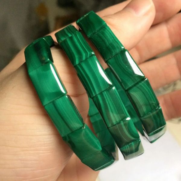 Brins Natural Malachite Stone Beads Bracelet Natural Gemstone Fine bijoux Bangle For Woman for GFT Wholesale!