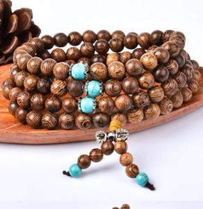 Stands Nouvel arrivée Sandale Bouddhiste Bouddha Méditation Perle Perle Mala Bracelet Collier Unisexe Men Bracelets Bangles Bijoux