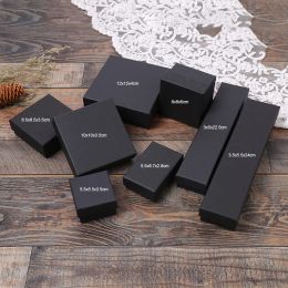 Strands Nuevo llegada 12 piezas Negro Kraft Paper Jewelry Box Pulsera Collares Cabecillos Caja de joyero de regalo de regalo de regalo de Navidad