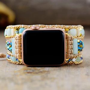 STRANDS NIEUWE BOHO AMAMERITE APLE SMART WATCH BAND kralen 3x wrap vegan touw polshorloge strap armband armband dames sieraden accessoires