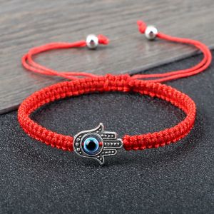 Brins Nouvelle prière main de Fatima Evil Eye Bracelet Bracelet rouge noir Couleur de nylon Nylon Couple Luck