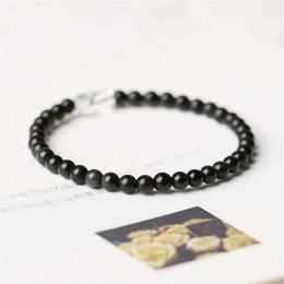 STRANDS Obsidian kralen Bracelet met witte kwarts citrien mode eenvoudige single ring armband mannen vrouwen feest sieraden voor dropshipping