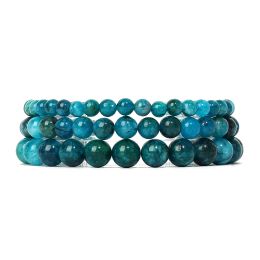 Brins de perles d'apatite d'origine bracelets pour femmes bracelet extensible en pierre naturelle du quartz chakra yoga guérison des bijoux reiki en gros