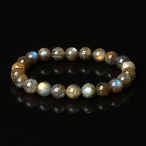 Brins d'origine India Labradorite Beads Bracelets for Women Reiki Stone Natural Blue Moonstone Charm Bangle Femme Bijoux Couple Jewelry