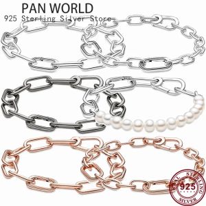 Brins Populaire New 925 Sterling Silver Me Série Cultural Pearl Women's Me Logo Bracelet for Original High Quality DIY Charm bijoux