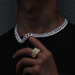 Strengen Punk Hip Hop Cubaanse Link Chain Choker Ketting Iced Out Rapper Crystal Fashion Bling Strass Mannen Sieraden Gift 230613