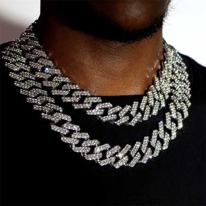 Stränge Punk Hip Hop Iced Out Strass Kubanische Kette Halskette für Männer Frauen Bling Kristall Prong Link Choker Schmuck Geschenk 230613