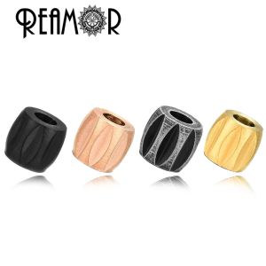 Brins Reamor 316L en acier inoxydable rond des perles CNC Taille de trous 3 mm Rose Golden Spacers Perles