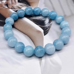 Brins Regelin 4/6/8/10 / 12 mm Stone Angelite Round Round Perles Bracelets Bijoux pour femmes Gift Men Bracelet Drop Shipping