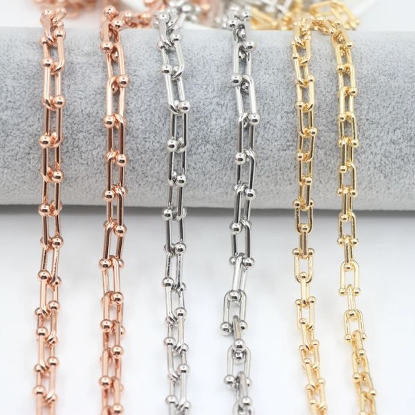 Brins Rose Rose Gold / Gold / Silver plaqué U Forme en alliage, Chaîne Accessoires Connecteur Chaîne d'accessoires pour bracelet Pendre des bijoux