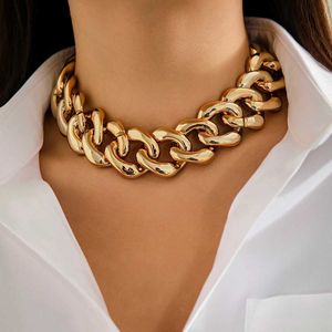 Brins Salicon exagéré Collier de clavicule à chaîne épaisse acrylique Vintage Miami Collier de chaîne cubaine Femmes bijoux esthétique Gift 240424