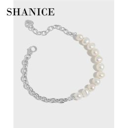 STRANDS SHANICE NIEUW 100% S925 Sterling Silver Bracelet voor vrouwen Barokke zoetwaterparl -ketting Temperament vriendinnen en zussen prima
